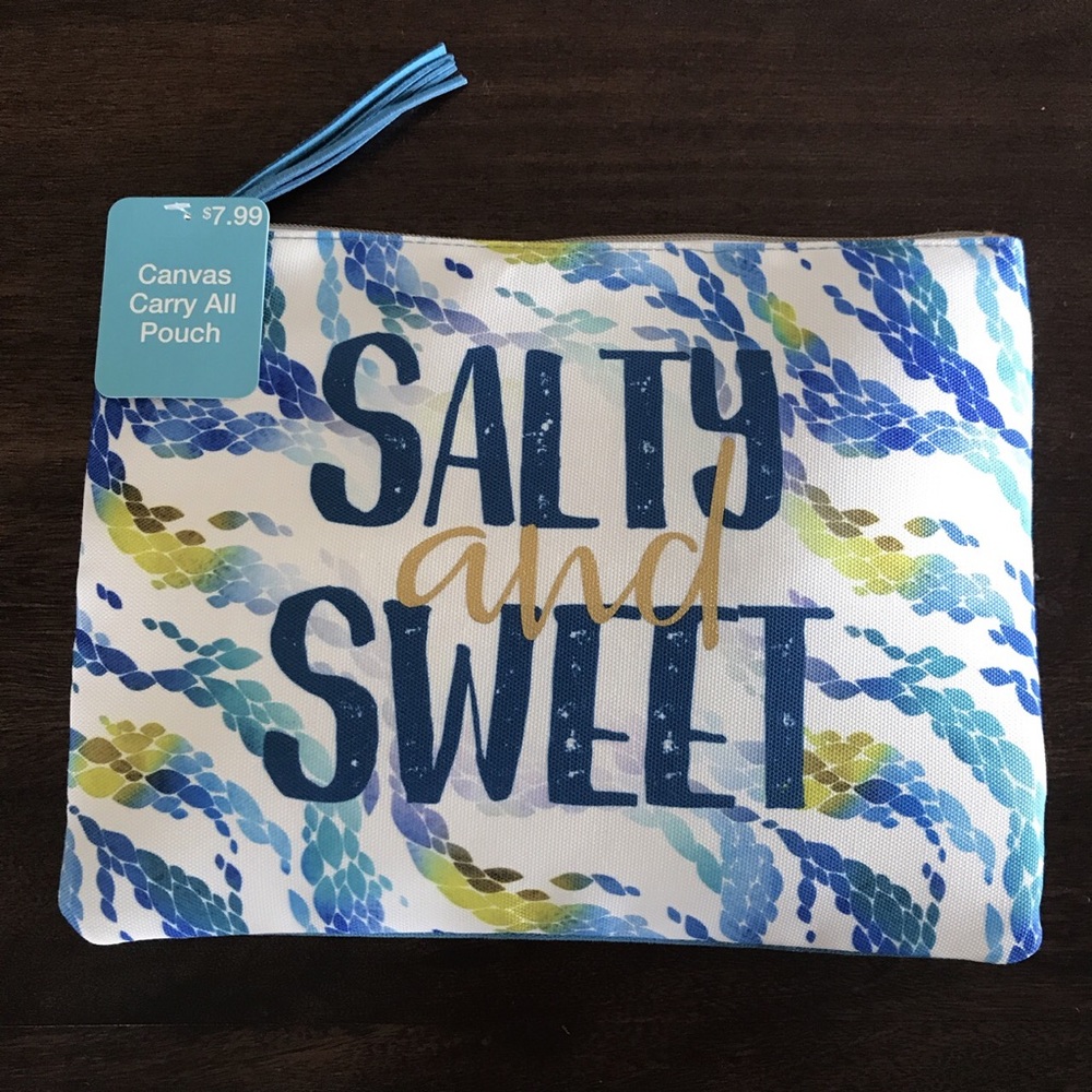 Salty and Sweet zippered Pouch with Tassel. NWT.